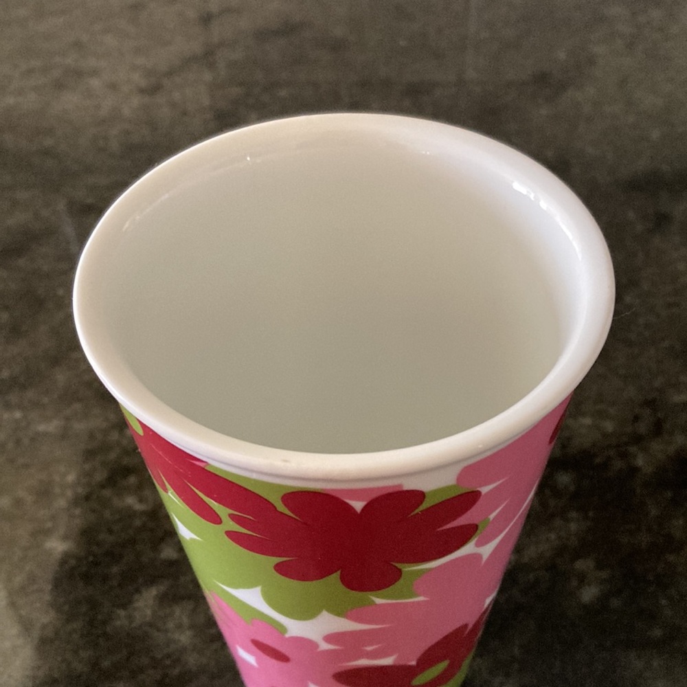 Pink flower tumbler travel mug - Picture 5 of 6